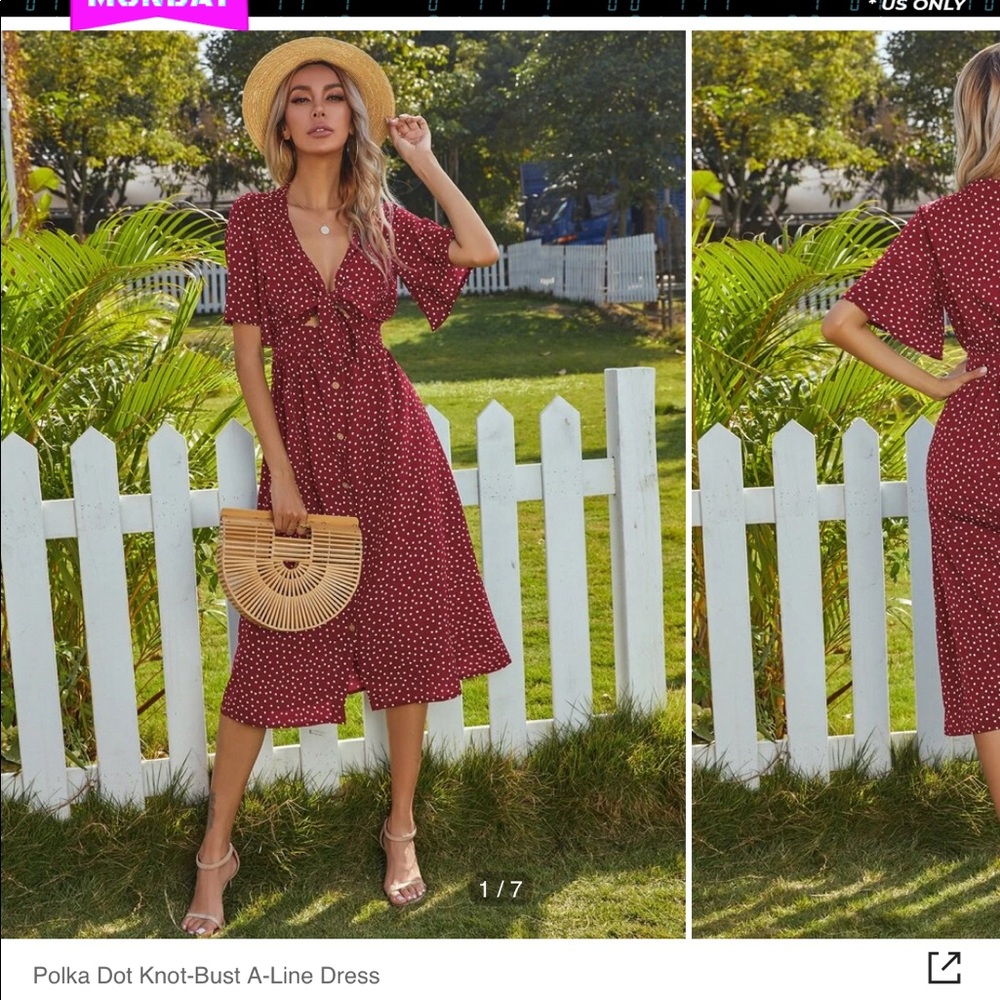 Shein Red Polka Dot A-line Dress